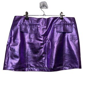 NWT Fashion Nova Legally Perfect Metallic Purple Mini Skirt XL